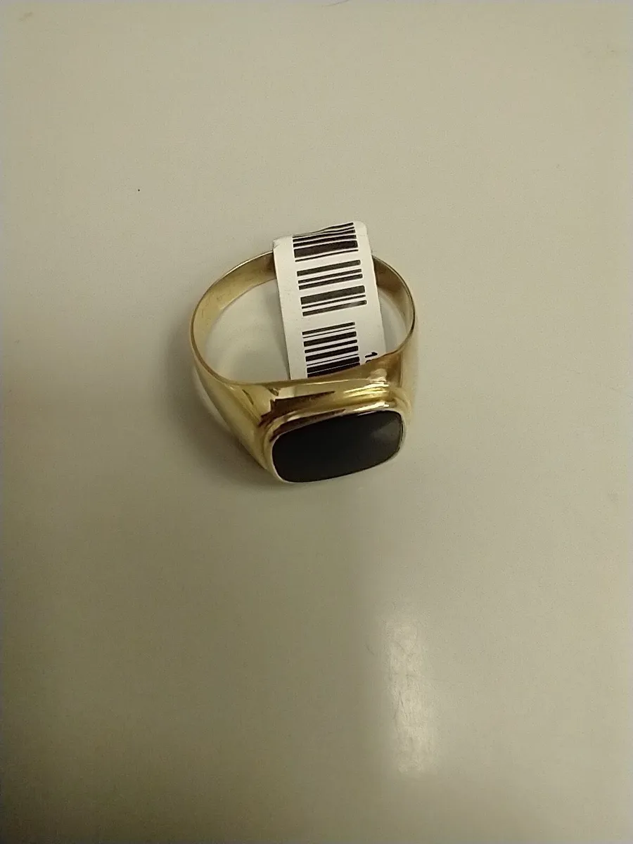 14ct Gold Ring 14k Black Stone - Image 4