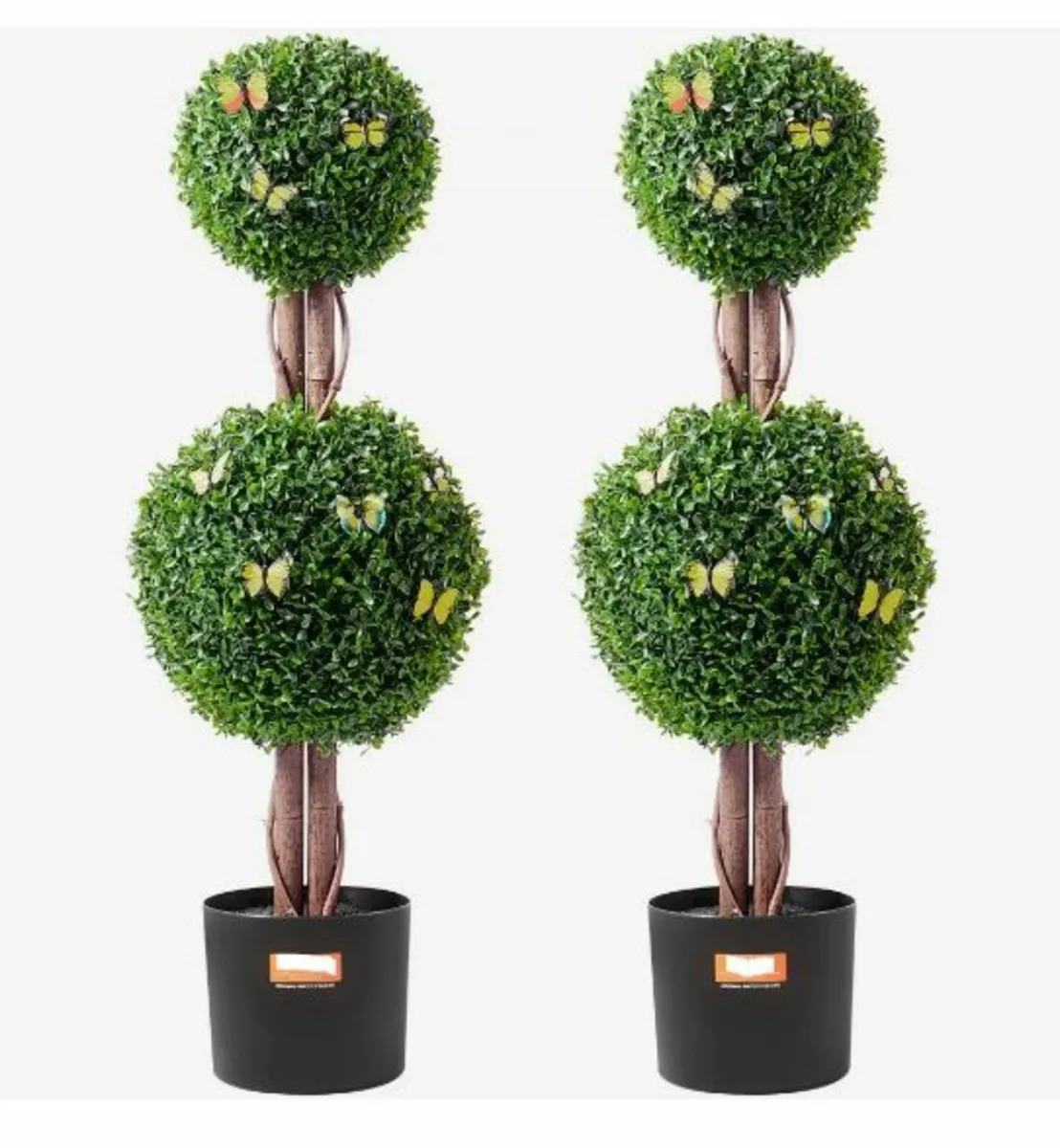 2 Pack 3' Artificial Boxwood Topiary Tree - Image 1