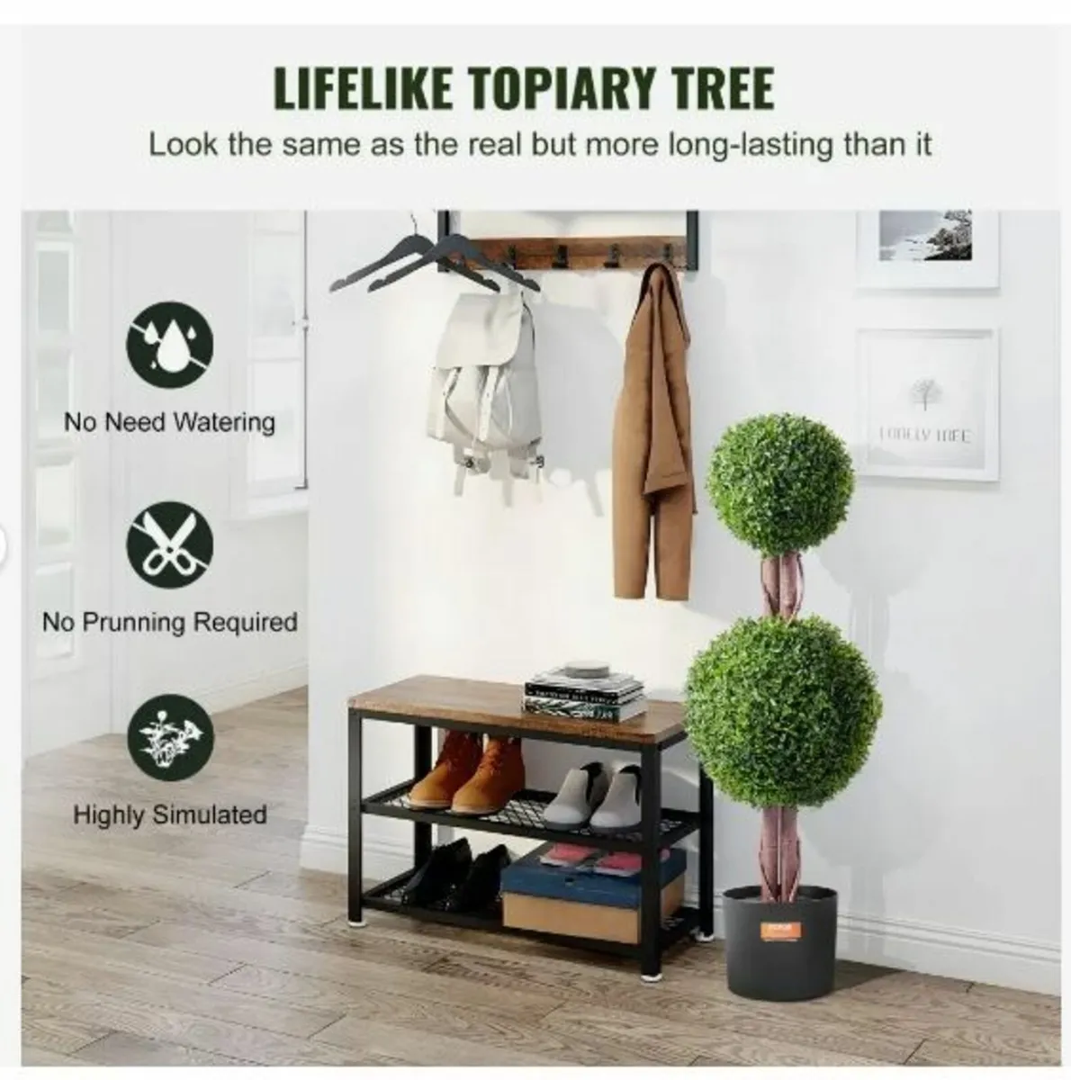 2 Pack 3' Artificial Boxwood Topiary Tree - Image 3