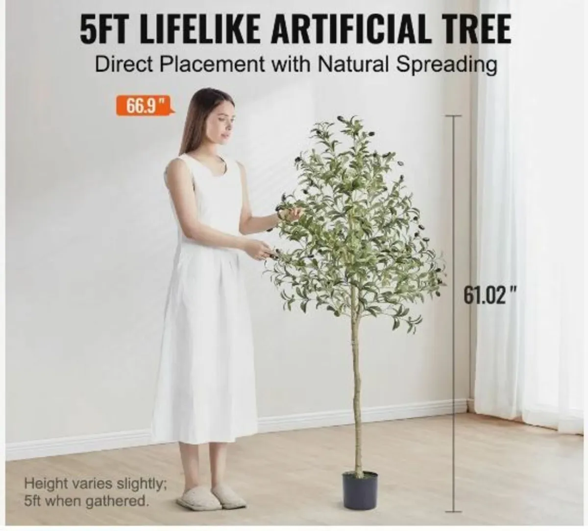 Artificial Olive Tree, 1.5 m Tall Faux Plant - Image 2