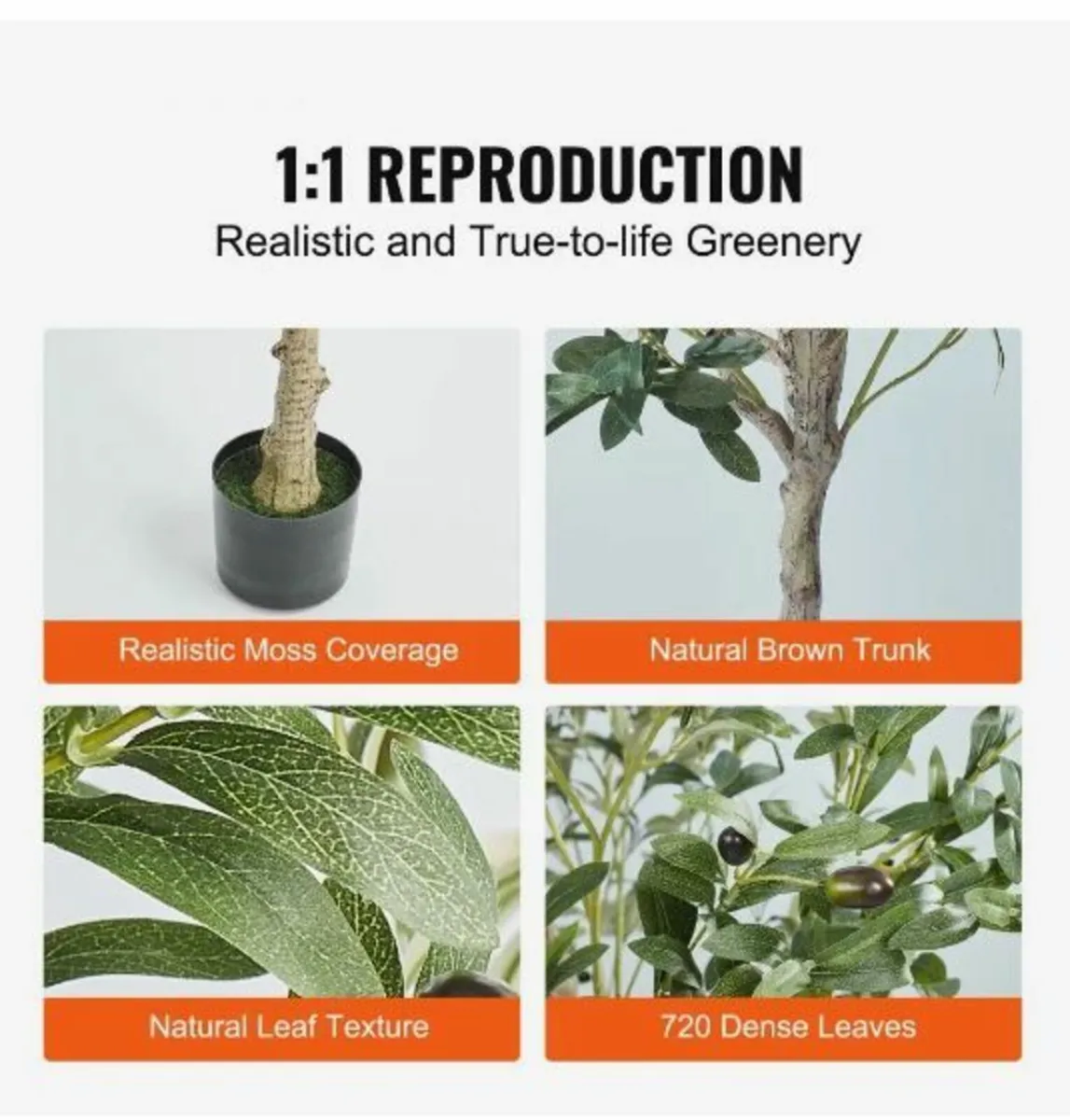 Artificial Olive Tree, 1.5 m Tall Faux Plant - Image 3
