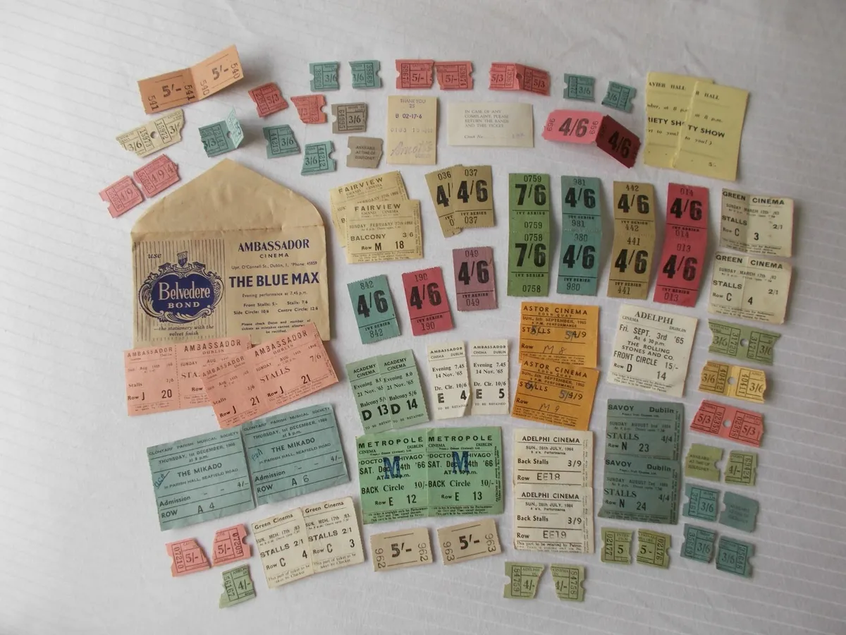 1960's Dublin Cinema Tickets - Image 1