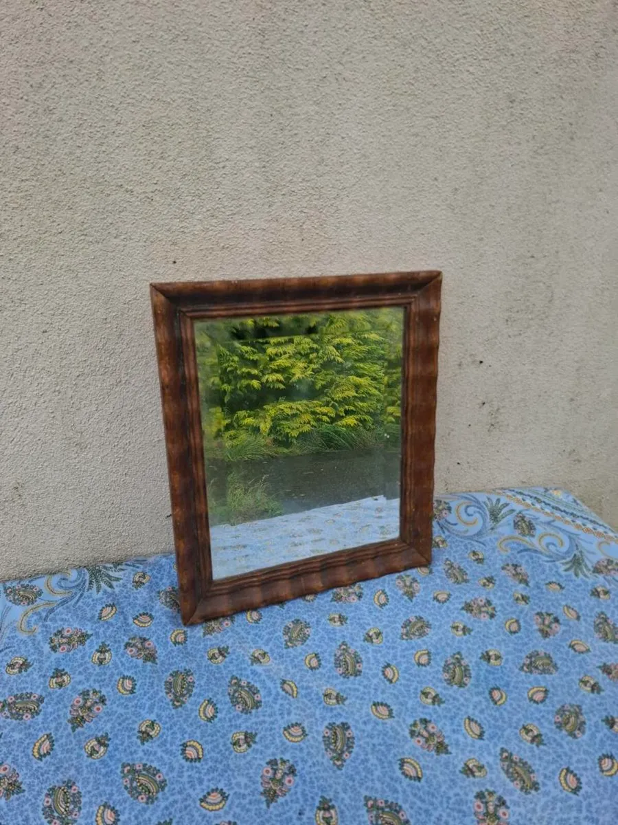 Wood 32cm by 37cm mirror
