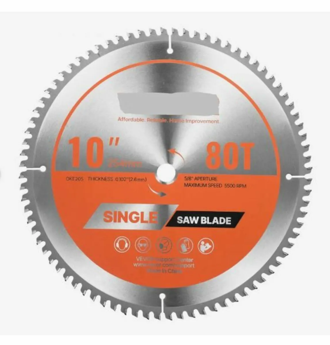Circular Saw Blade, 254 mm Diameter, 80 Sharp - Image 1