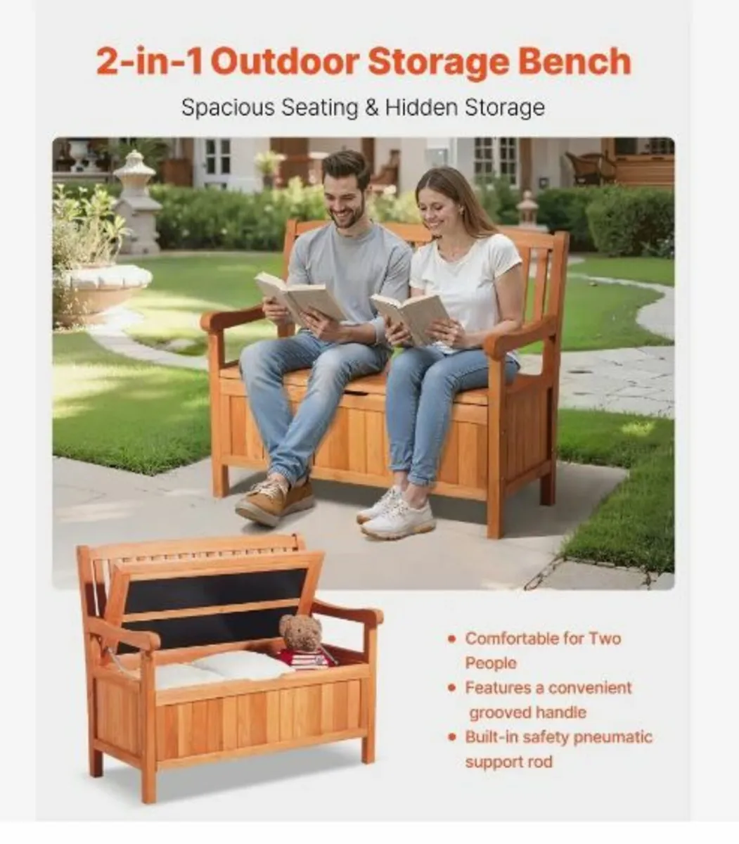 2 Person Outdoor Wooden Storage - Image 2