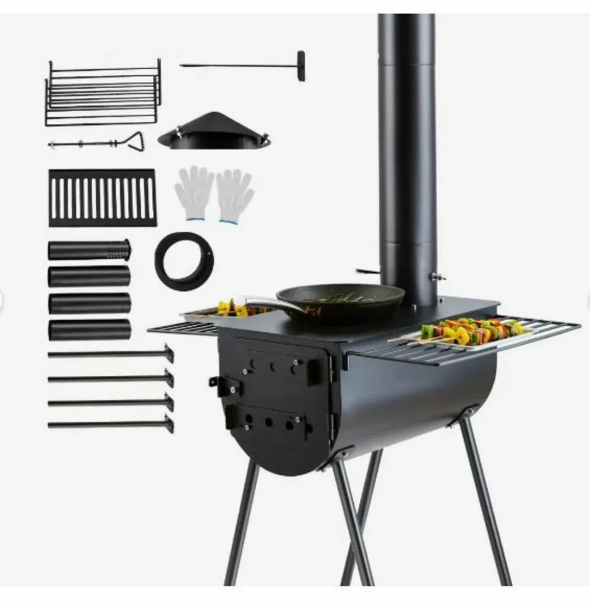 Wood Stove, 3 m, Alloy Steel Camping - Image 2
