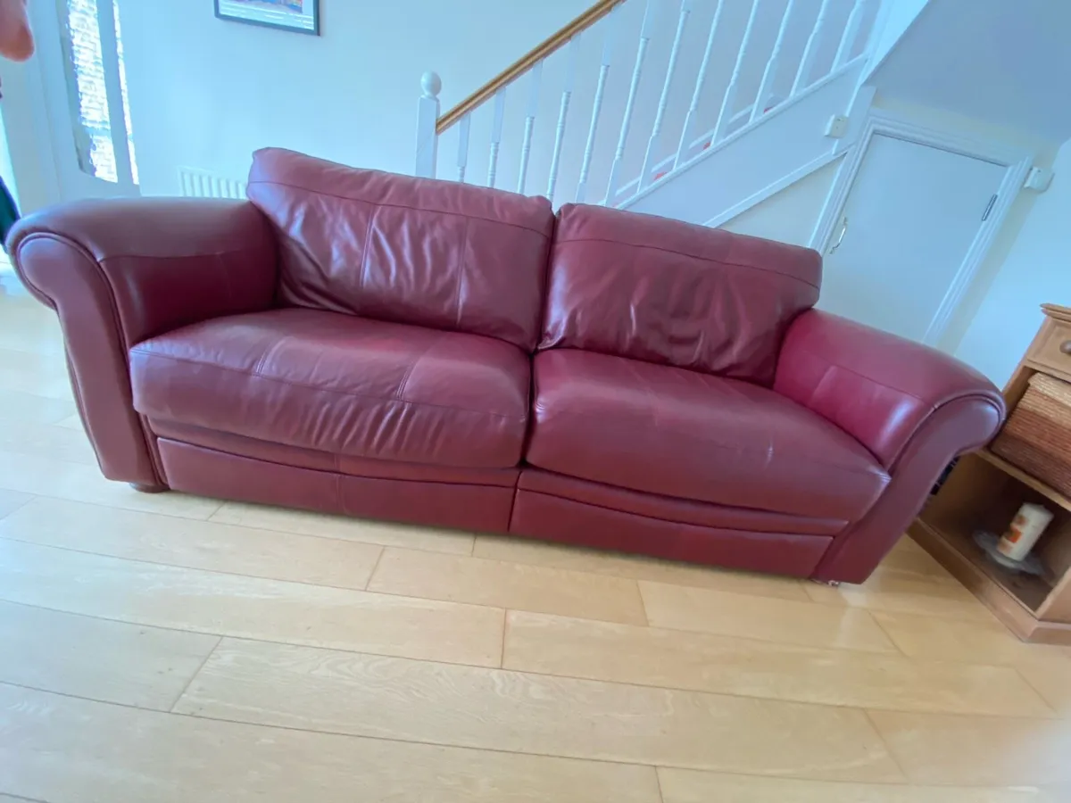 Large Leather Sofa - Image 1
