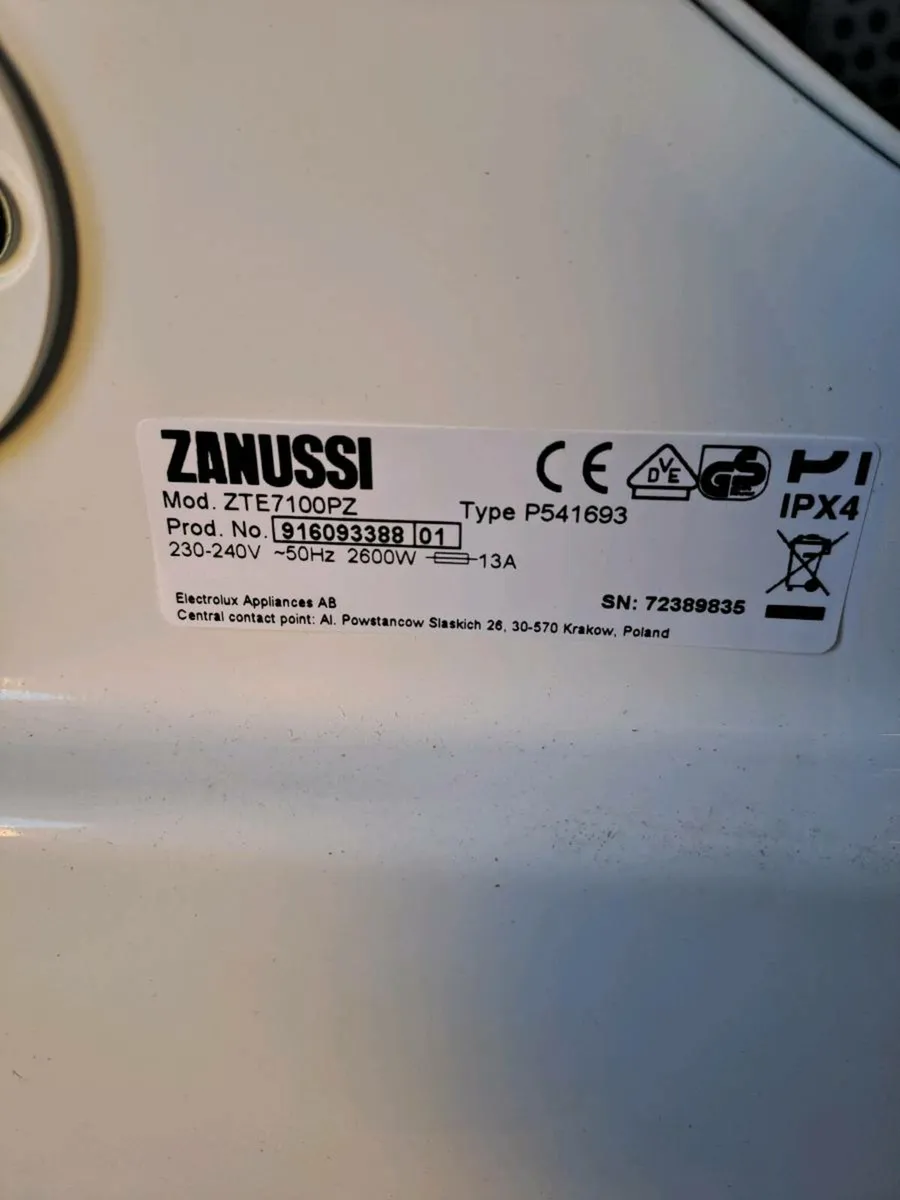 New 7kg vented tumble dryer, zanussi - Image 3
