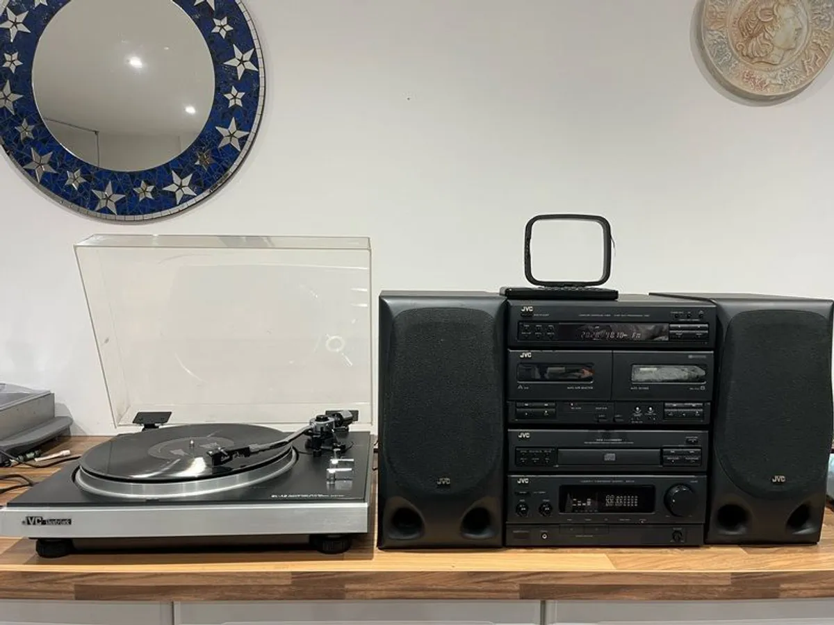 JVC Bluetooth Music System with Turntable - Image 1