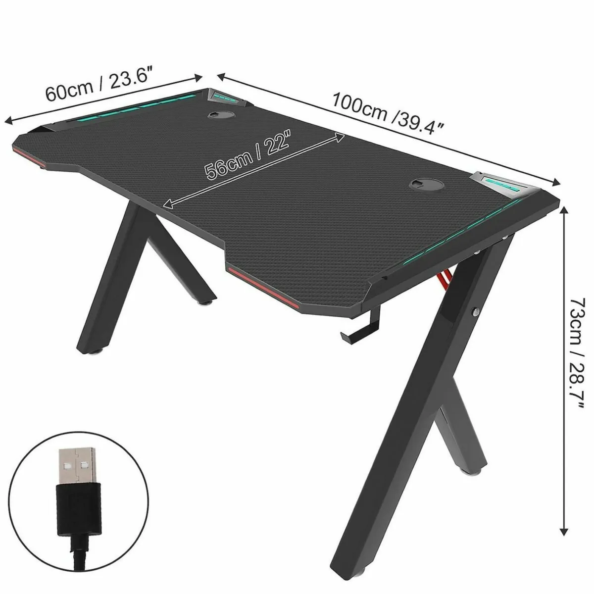 Gaming desk office desk led lights brand new - Image 4