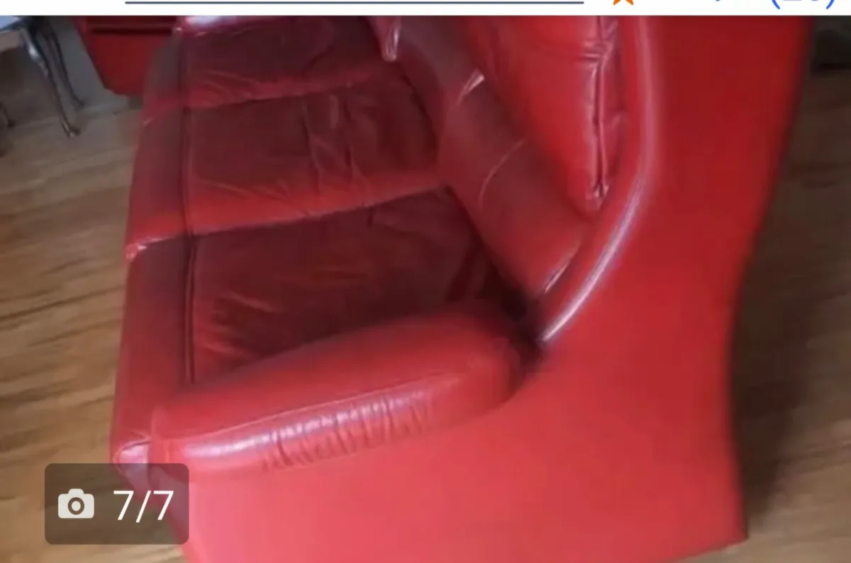 3 seater genuine soft leather + 1recliner-sofa - Image 2