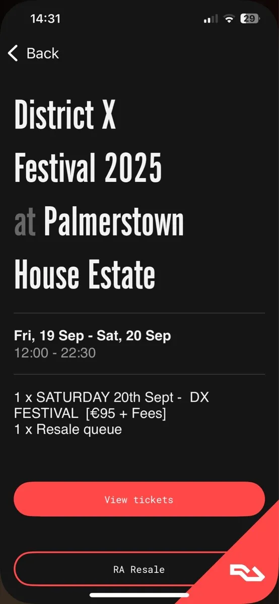 District x ticket