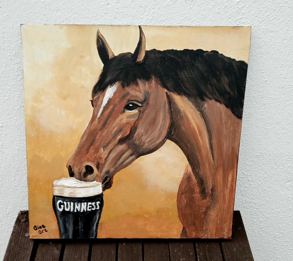 Original Painting  Guinness, a Horse of a Drink.