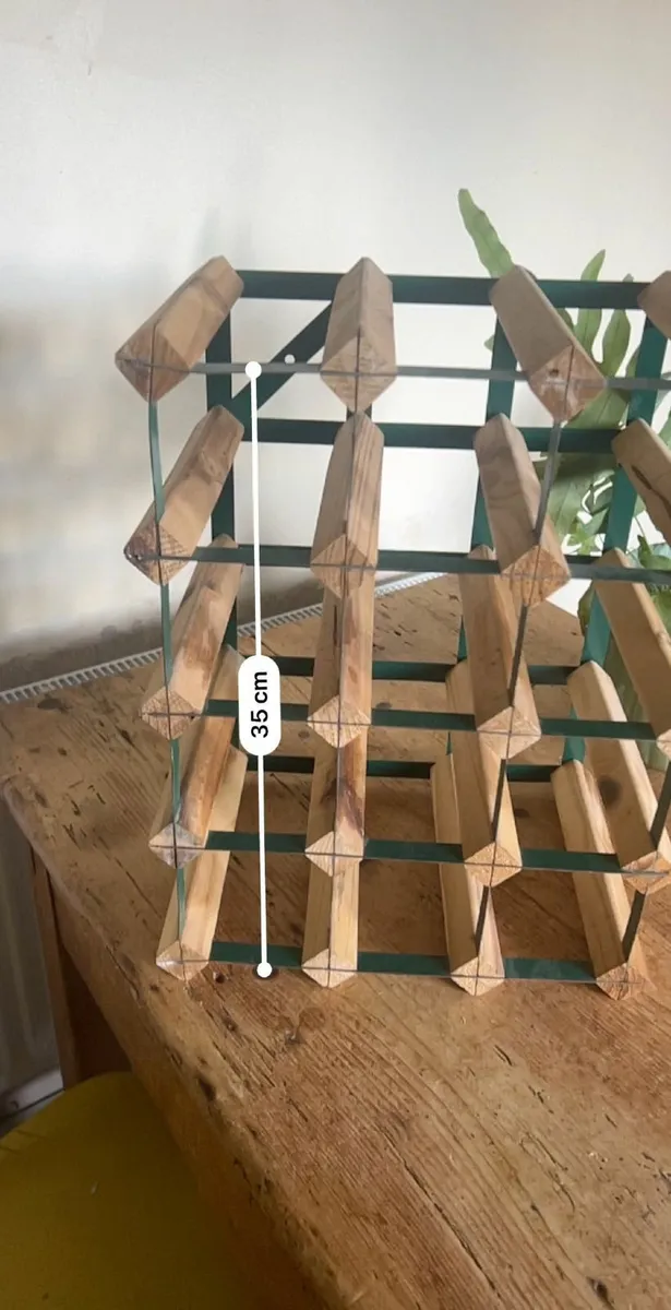 Wood & Metal Wine Rack – Holds 12 Bottles - Image 2