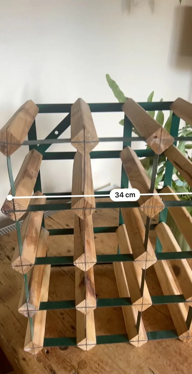 Wood & Metal Wine Rack – Holds 12 Bottles - Image 3