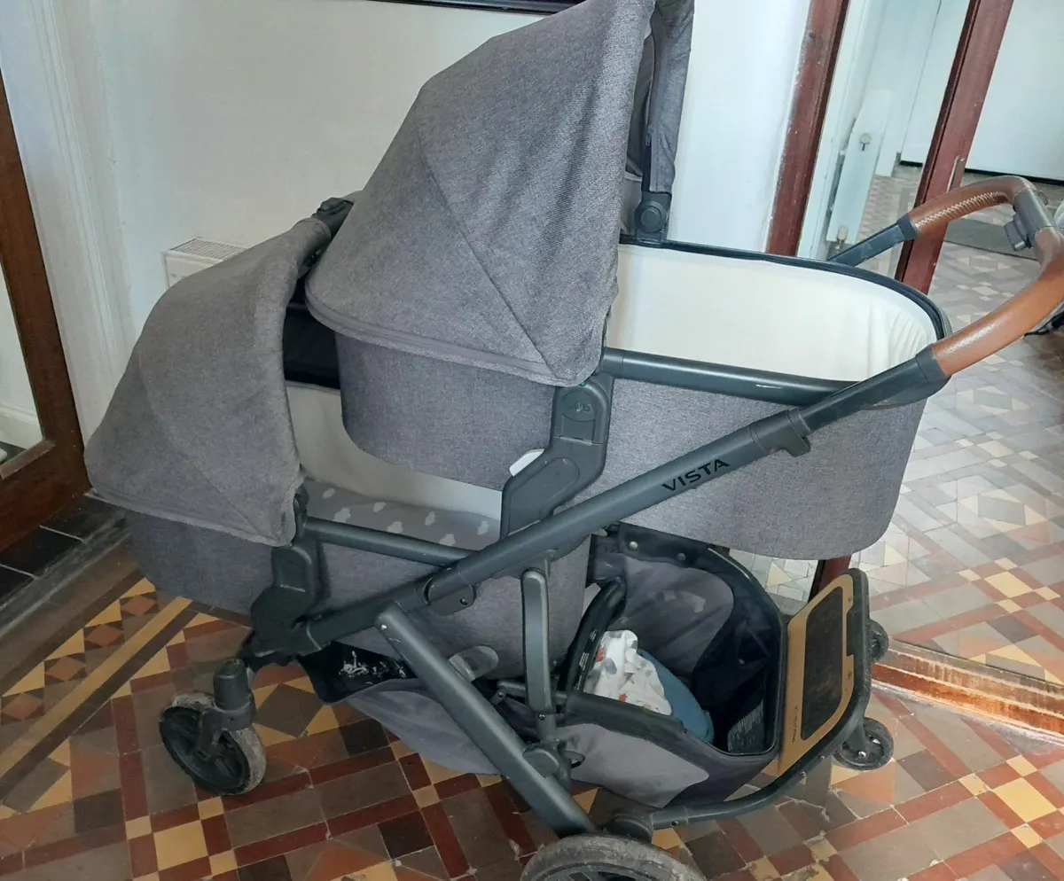 Two Uppababy vista bassinets with stands - Image 3