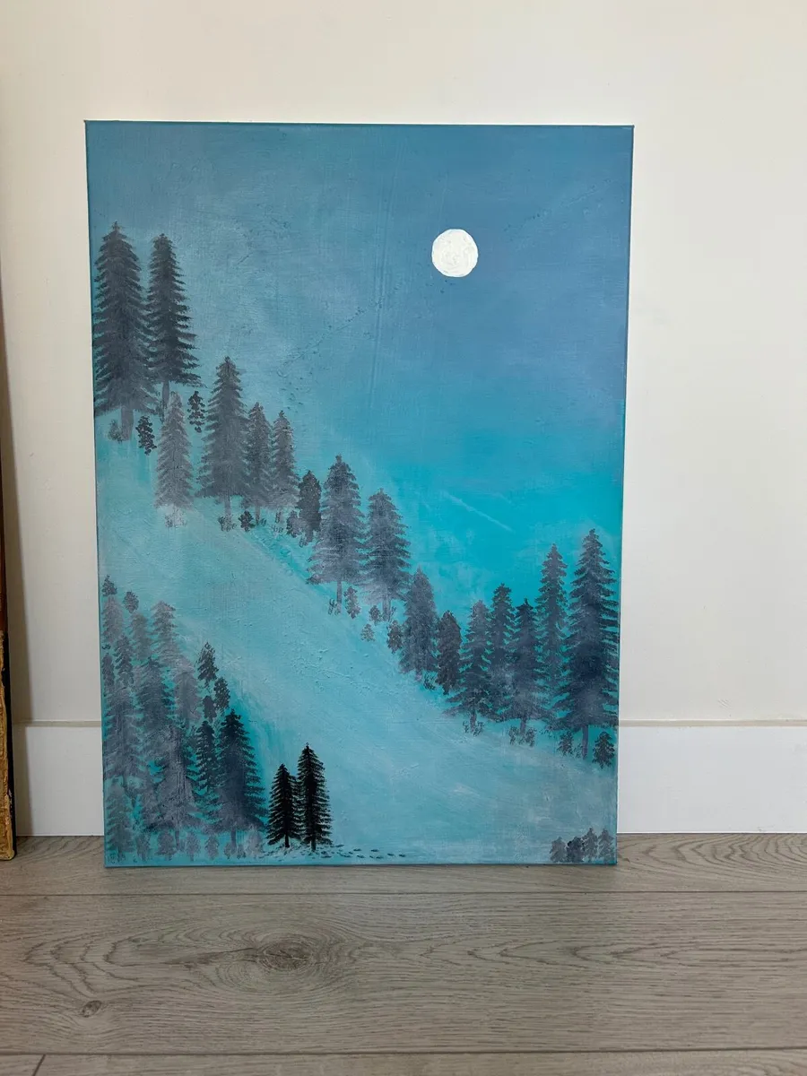 Misty forest painting - Image 1