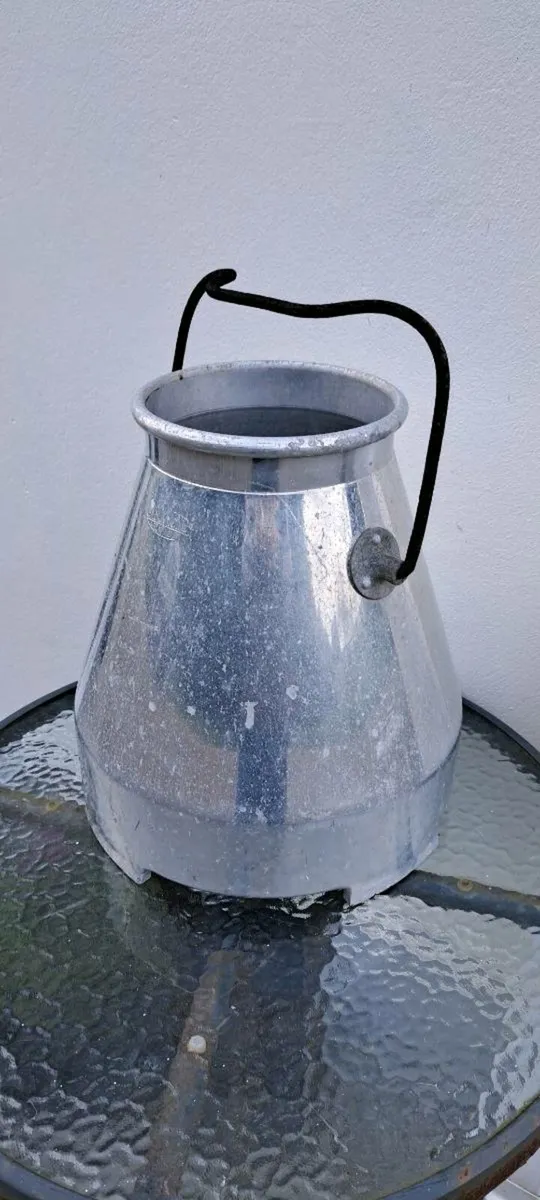 Old  milk aluminium  bucket