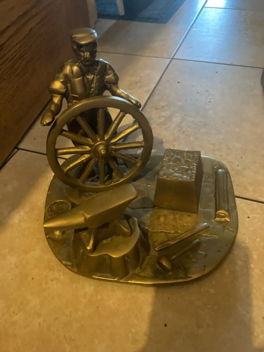 Brass blacksmith figure free postage