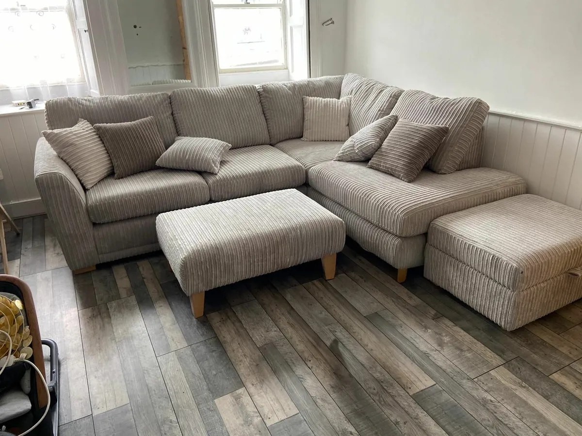 Corner Couch & Ottoman - Image 1