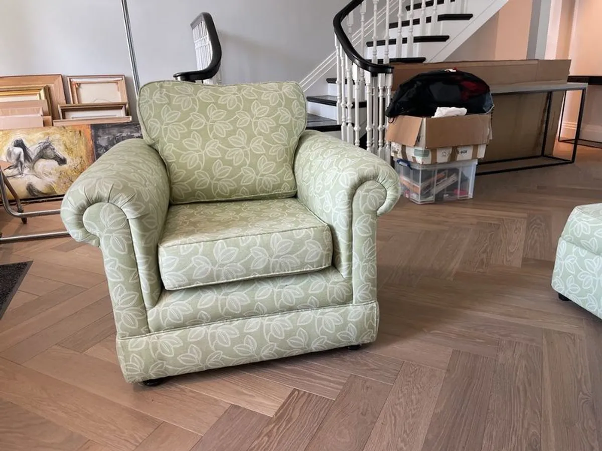 x2 Matching Large armchairs with designer fabric - Image 1