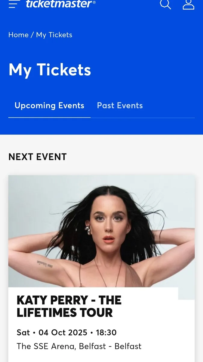 Seated Katy Perry for Belfast concert