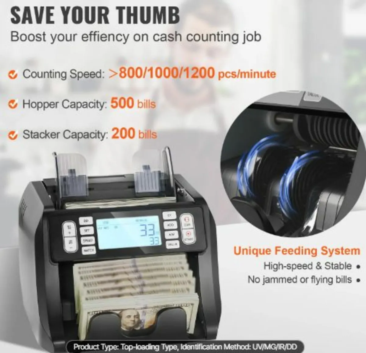 Money Counter Machine Bill Counter with UV MG IR - Image 2