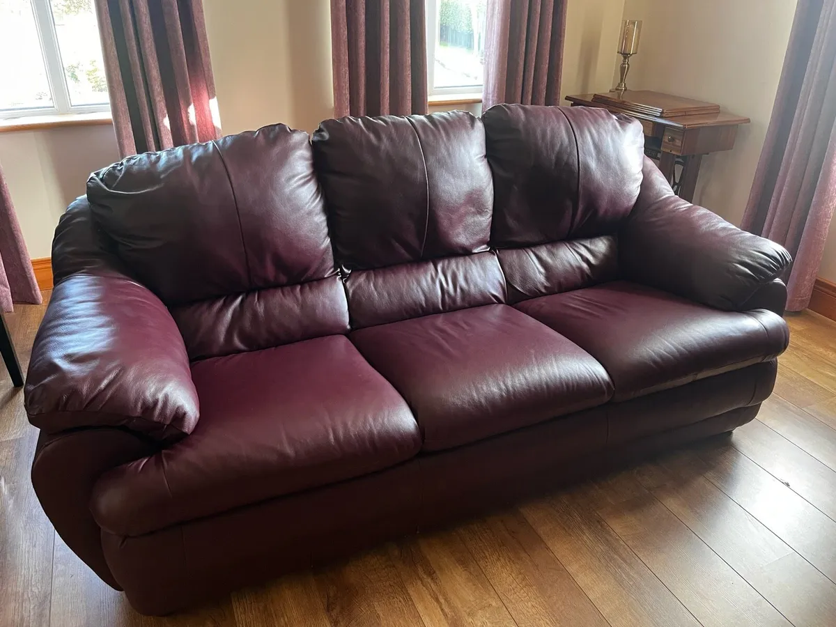 Leather Couch and Armchairs - Image 2