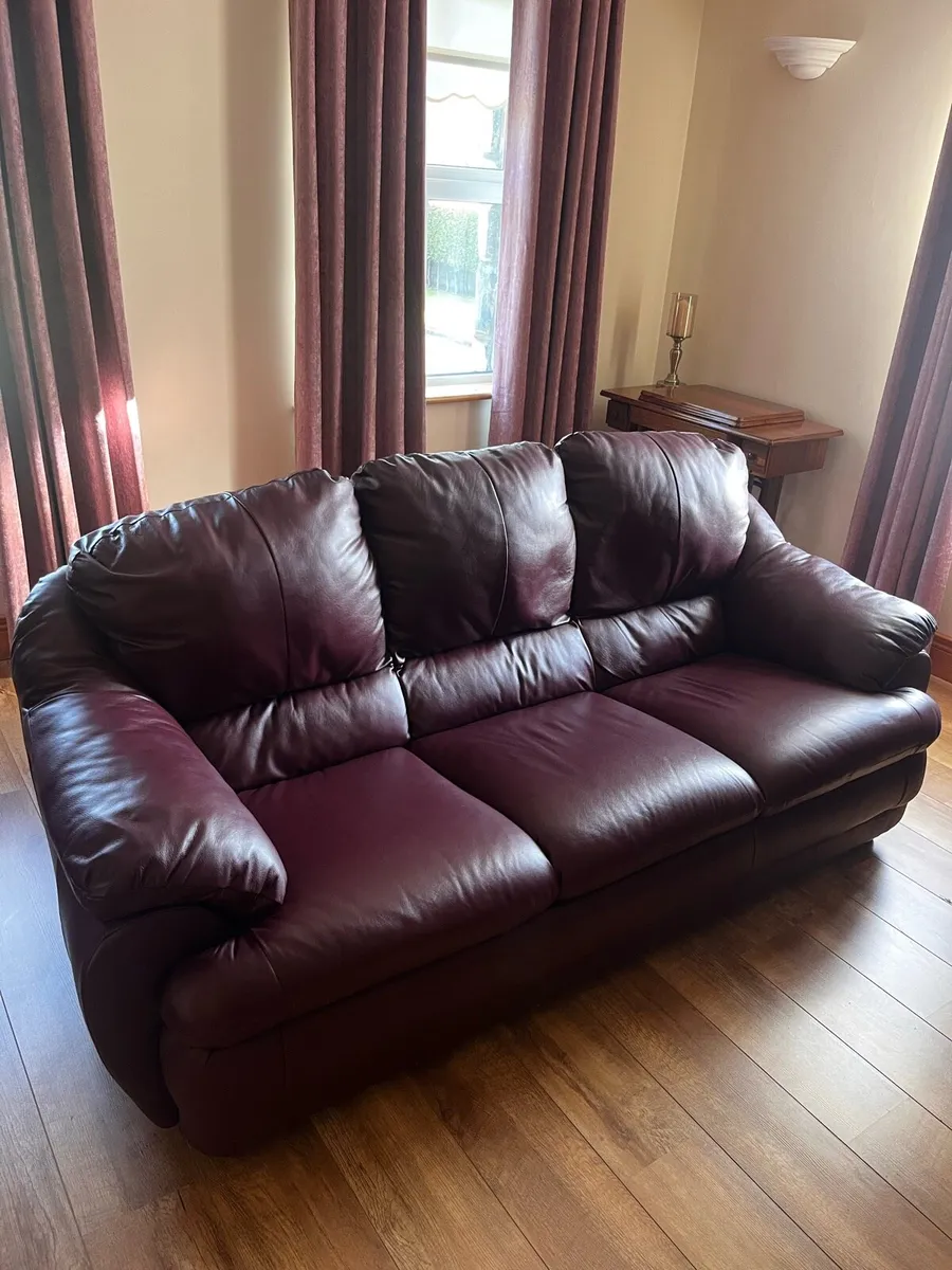 Leather Couch and Armchairs - Image 3