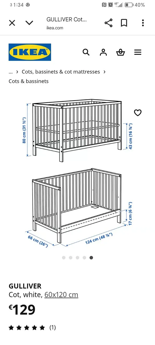 IKEA Gulliver white cot - Image 3