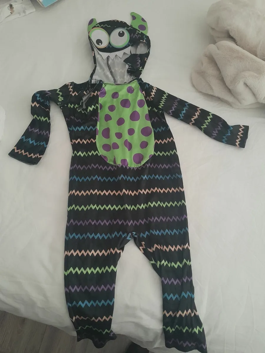 halloween monster onesie black and neon age 1-2 yr - Image 1