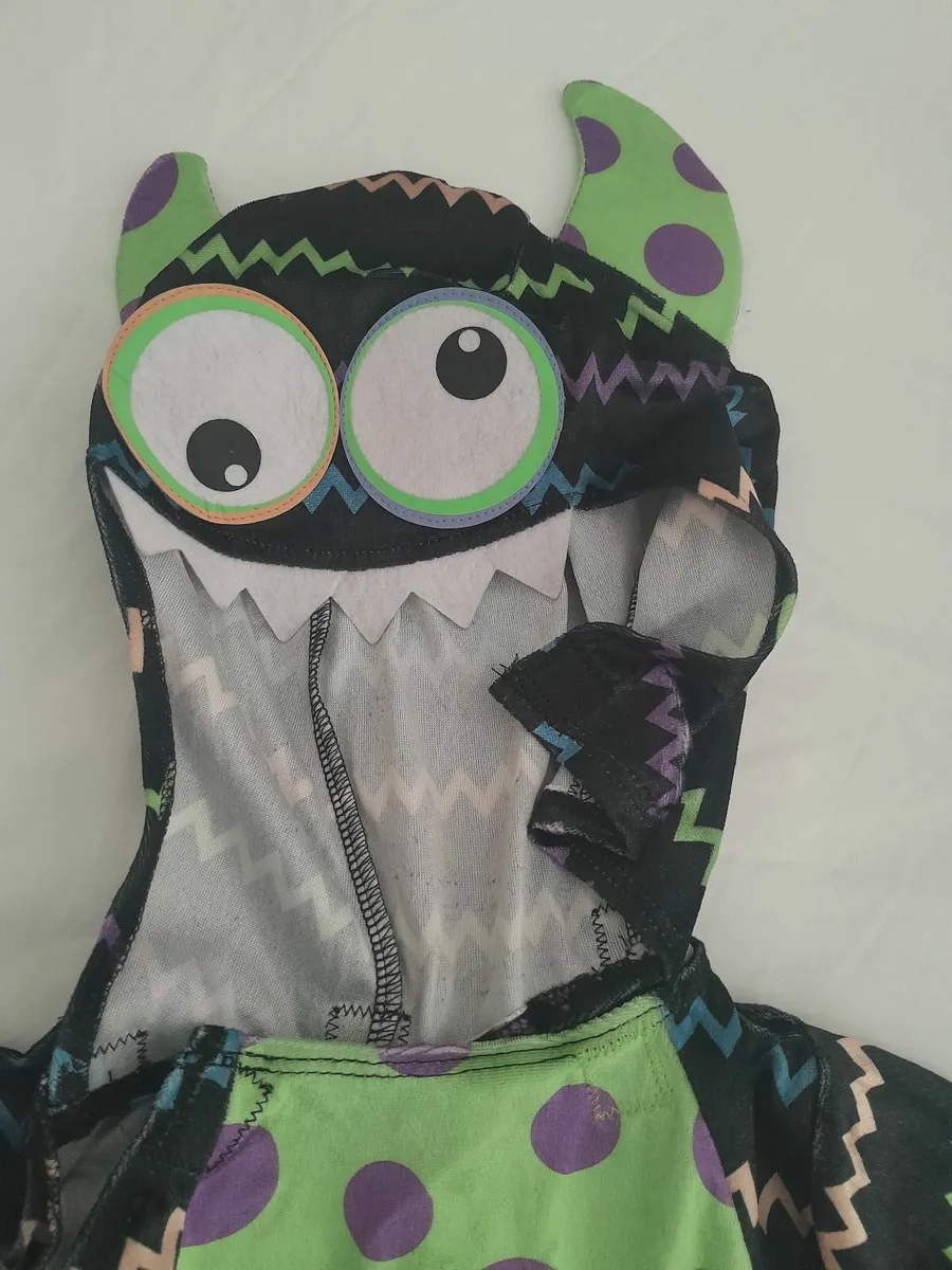 halloween monster onesie black and neon age 1-2 yr - Image 2