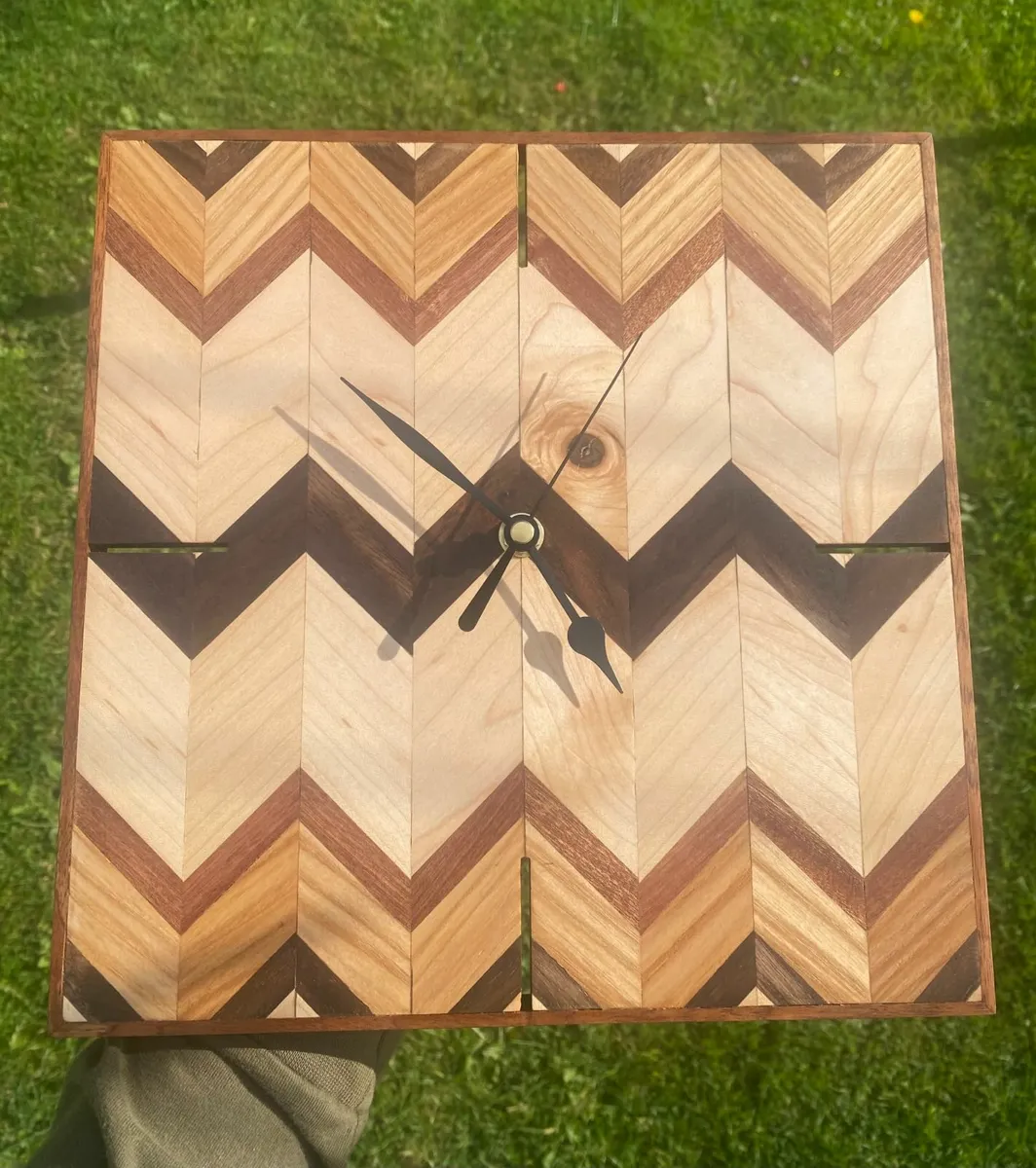 Handmade Wooden Clock - Image 1