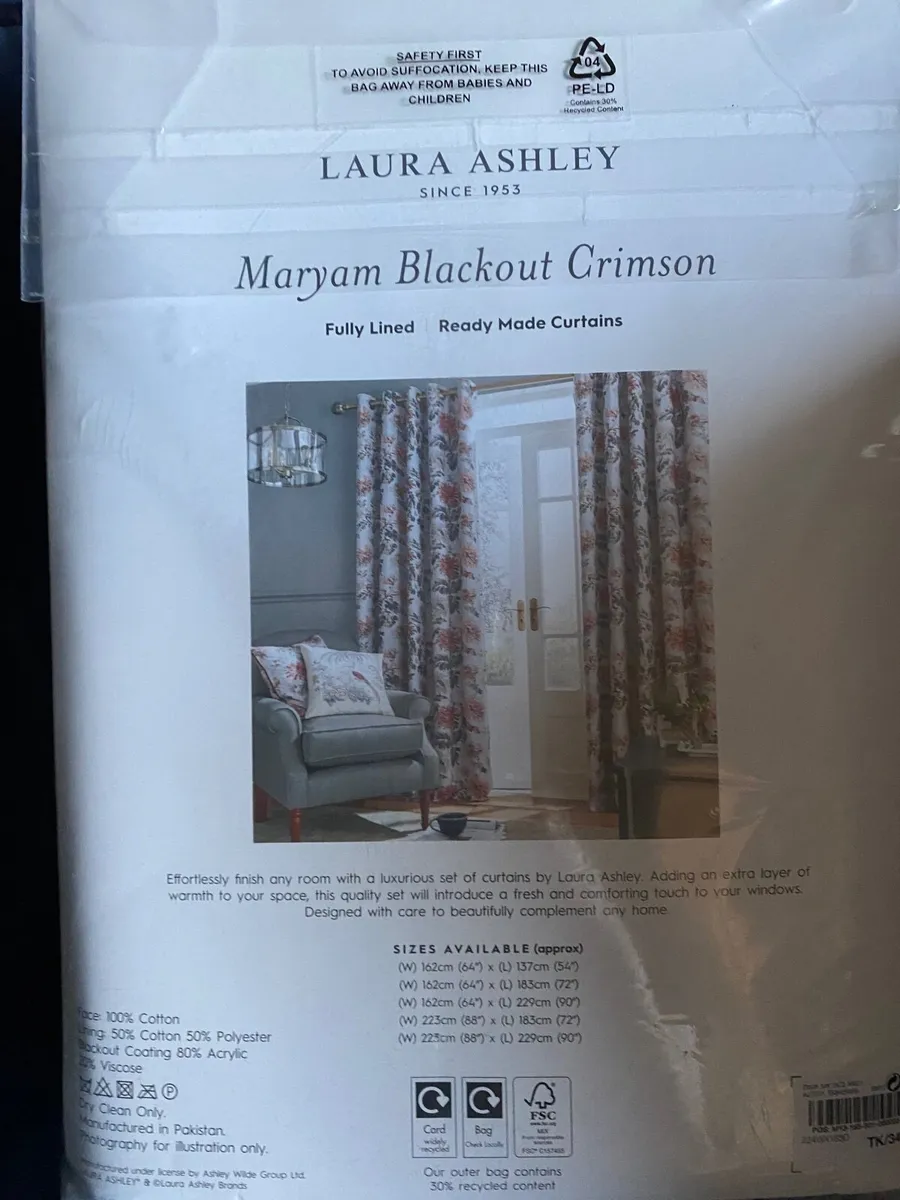 Laura Ashley Curtains x 3 pairs . - Image 4