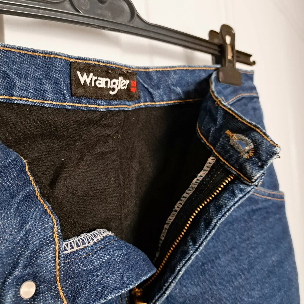 Wrangler Blue Fleece Lined Straight Jeans 33x30 - Image 4