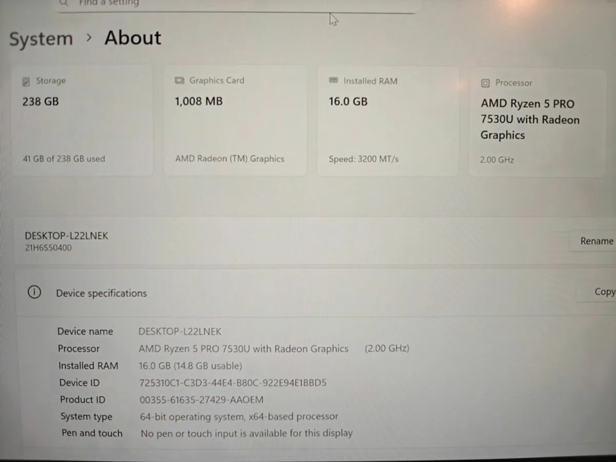Lenovo ThinkPad L14 Gen4 Laptop | AMD Ryzen 5 Pro - Image 3