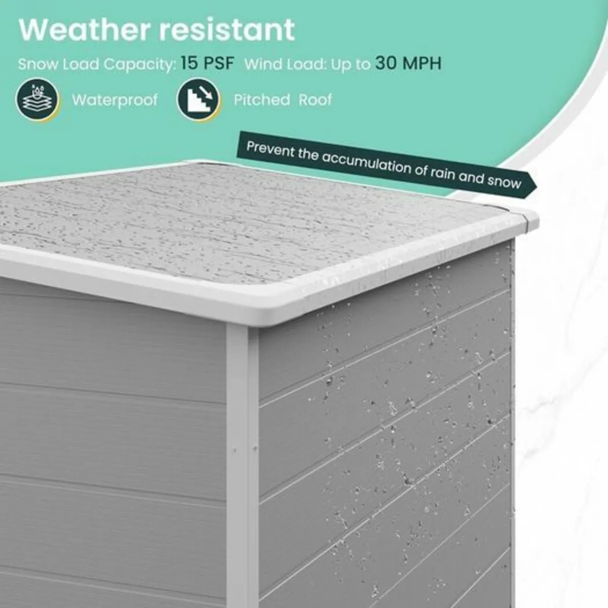 Garden Shed Plastic Resin 5ft x 3ft Weatherproof O - Image 3