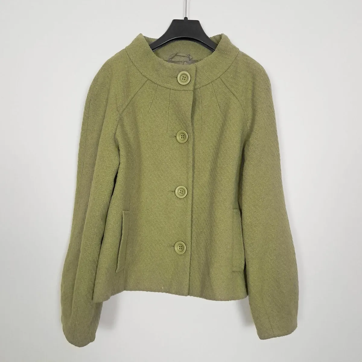 Monsoon Olive Green Short Wool Jacket 12UK/40EU - Image 2