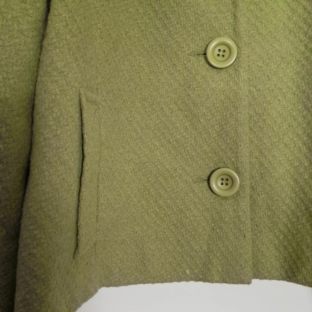 Monsoon Olive Green Short Wool Jacket 12UK/40EU - Image 4