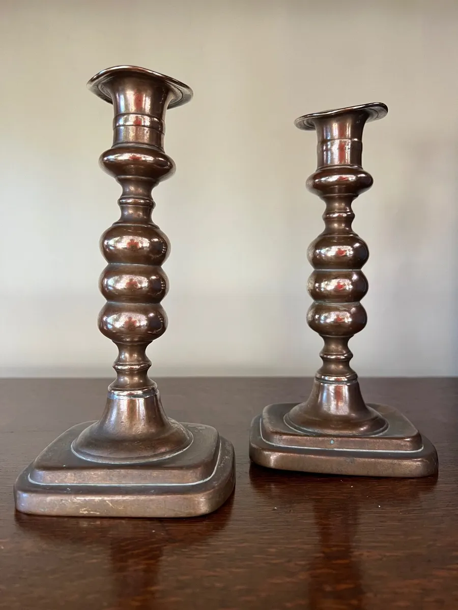 Pair of Vintage Brass Candlesticks - Image 1