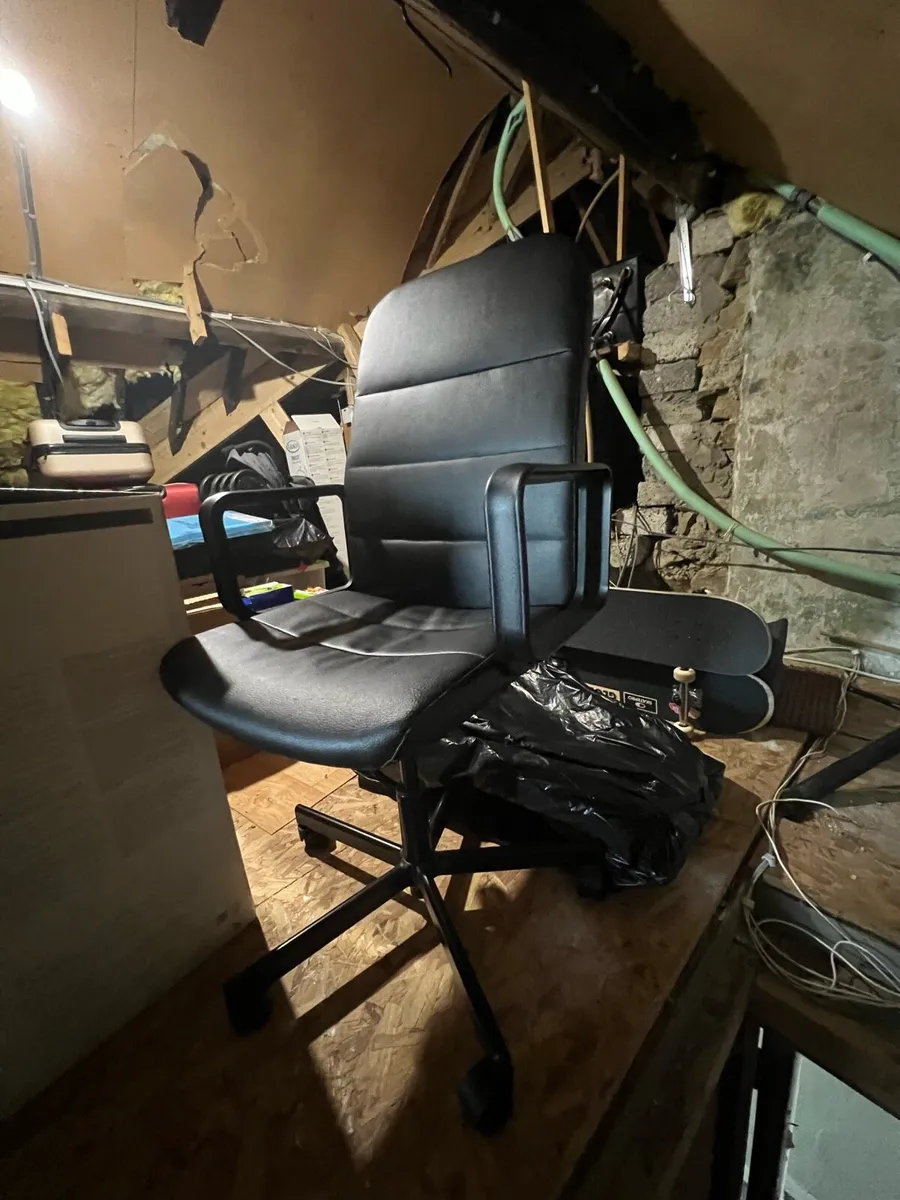IKEA study desk with swivel chair & lamp - Image 3