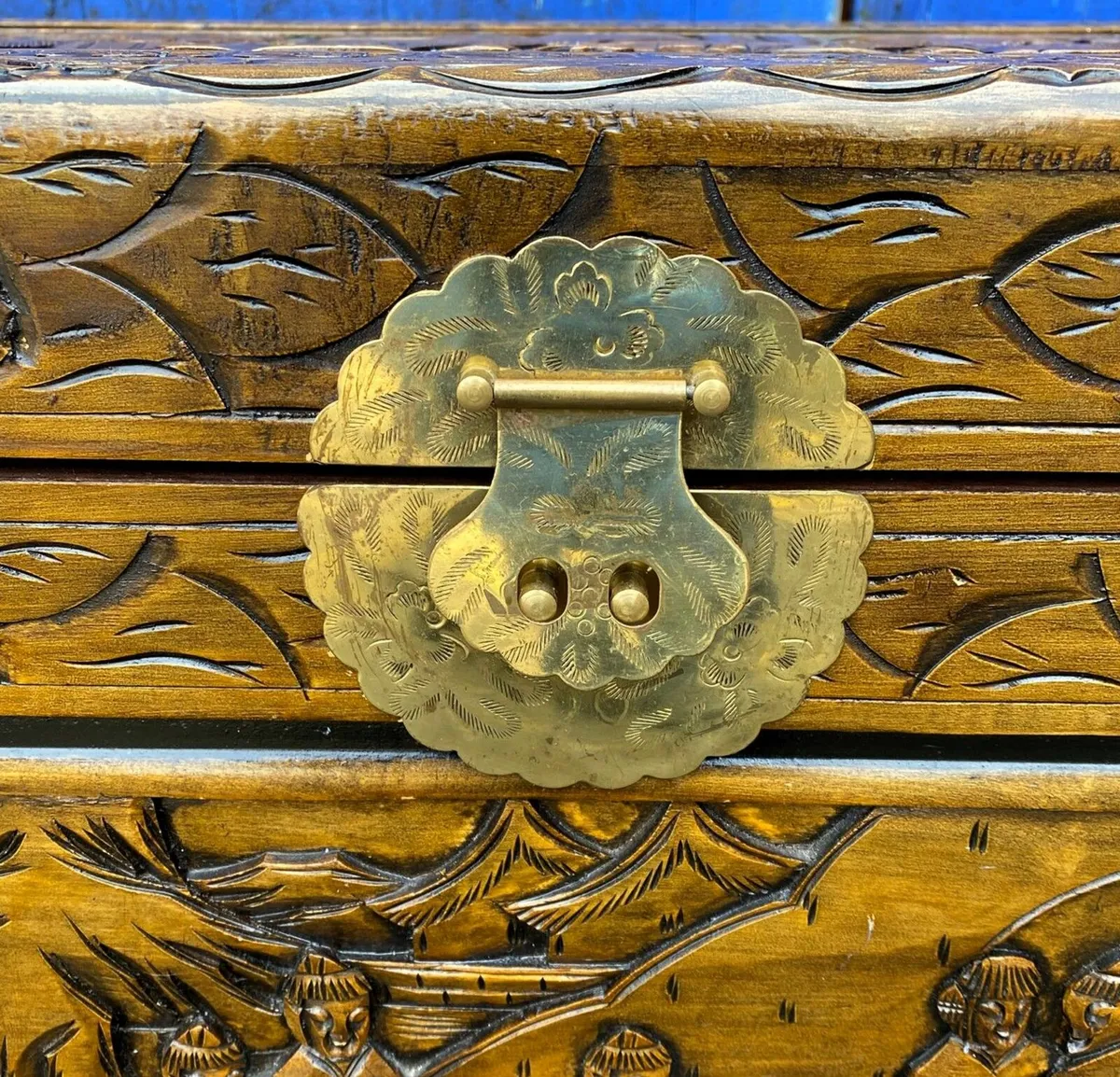 Camphor Carved Chest - Image 4