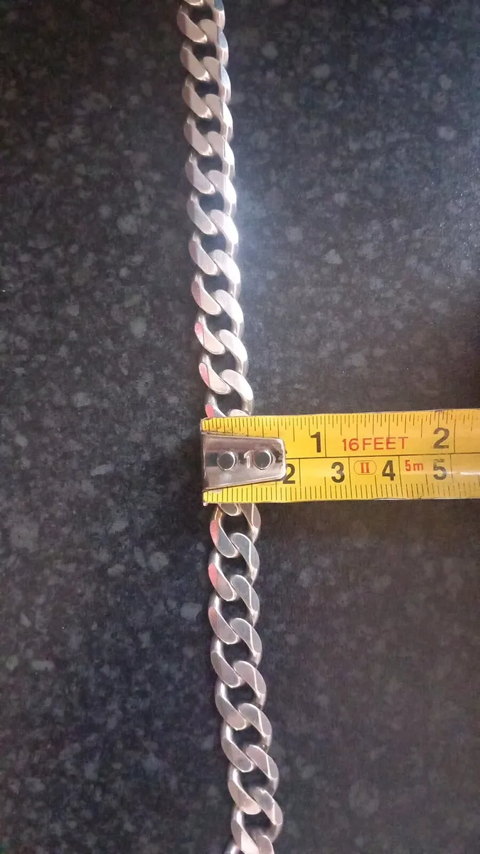 Silver curb chain heavy 94.2 gram weight - Image 3