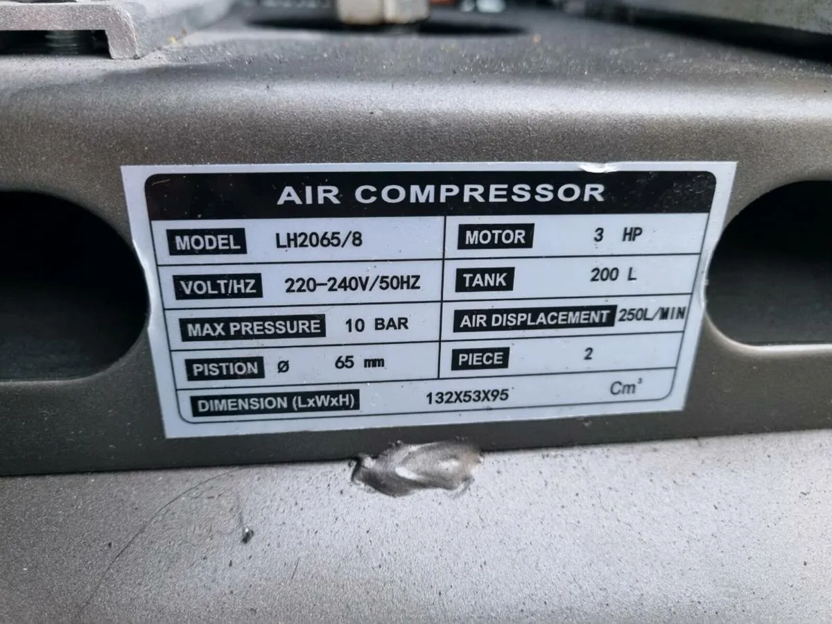 200L 3HP Compressor Single Phase - Image 4