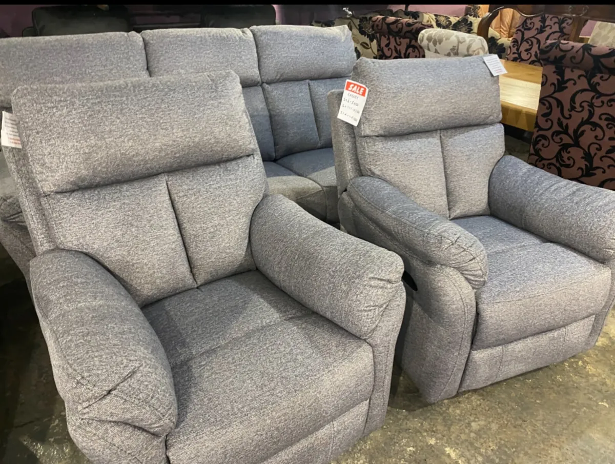 New quality 3 11 grey fabric 3 11 recliner sofa se - Image 1