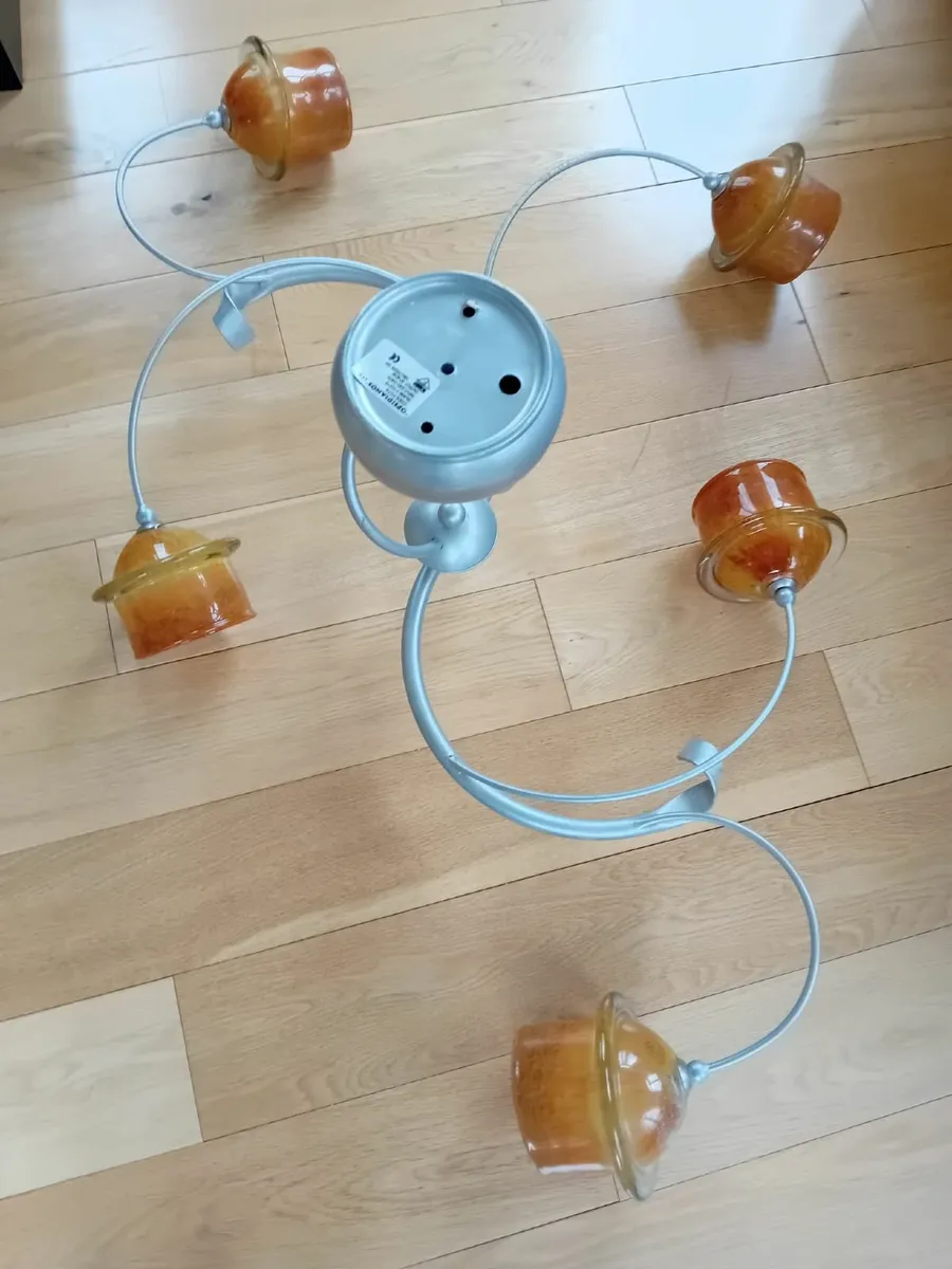 5 Light Ceiling Lamp - Glass Handmade