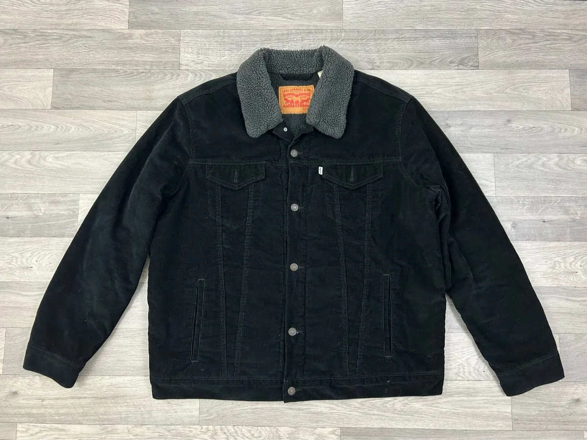 Levis Corduroy Sherpa Fleece Lined Trucker Jacket - Image 1