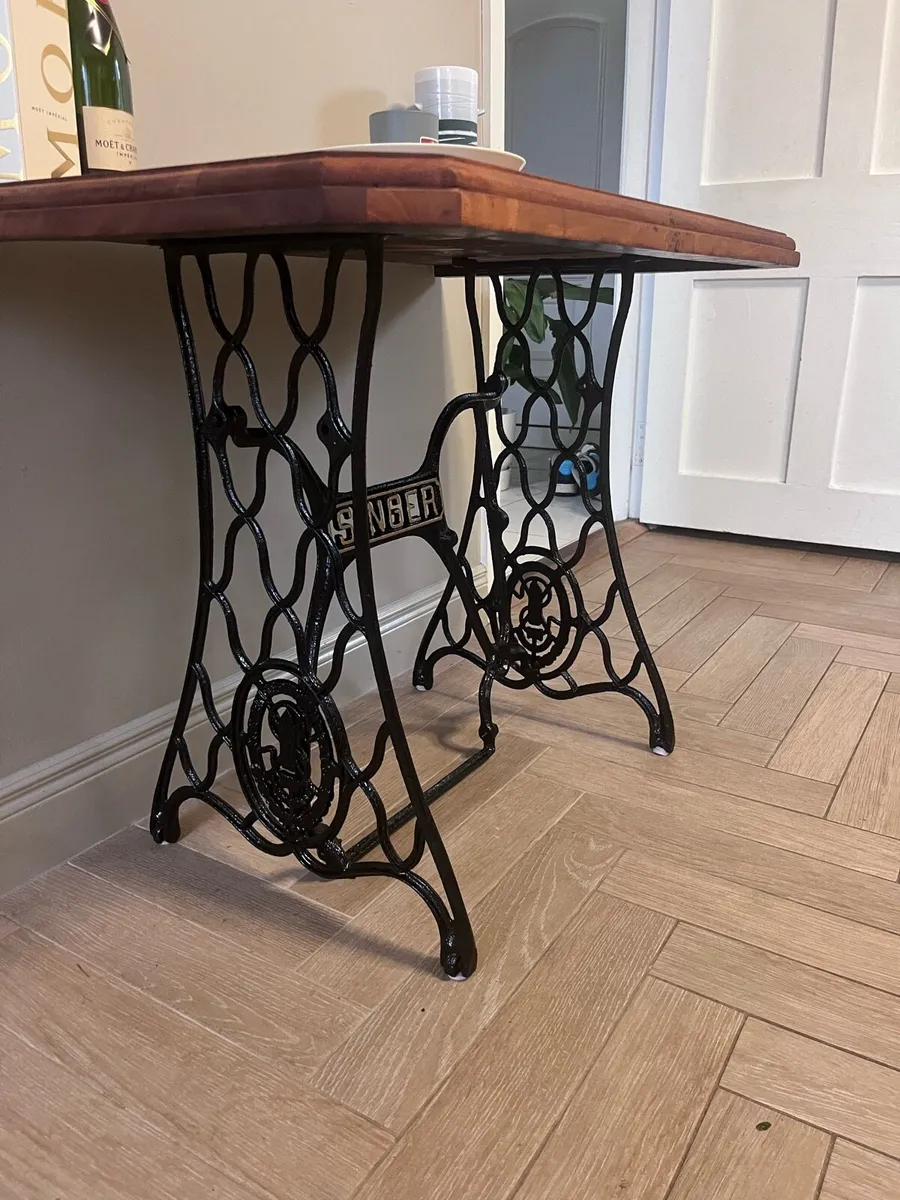 Cast iron bespoke sewing/side table - Image 2
