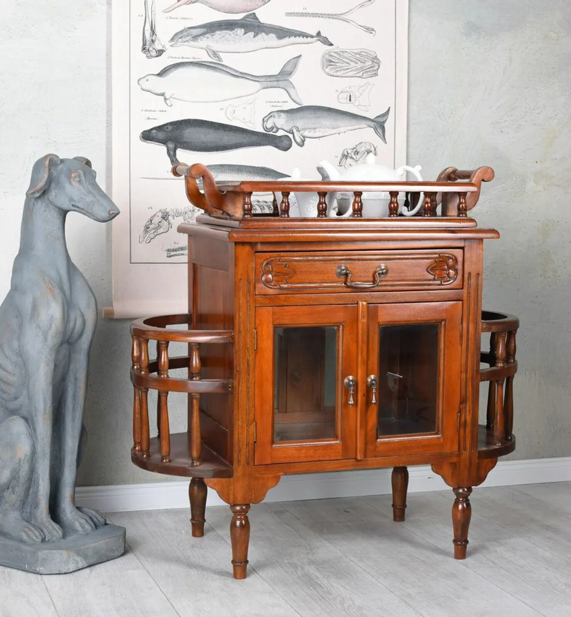 Solid Mahogany Bar Cabinet Handcrafted Colonial St - Image 2