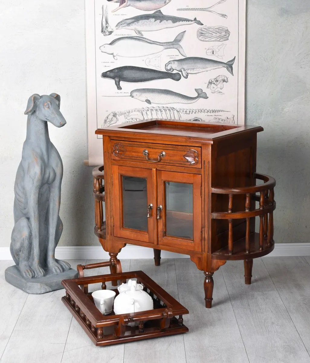 Solid Mahogany Bar Cabinet Handcrafted Colonial St - Image 4